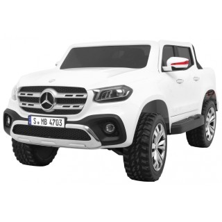Mercedes Benz X-Class pre deti Biely + Diaľkové ovládanie + Pohon 4x4 + MP4 + Batožinový priestor + LED + EVA