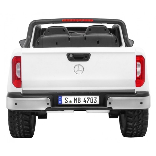 Mercedes Benz X-Class pre deti Biely + Diaľkové ovládanie + Pohon 4x4 + MP4 + Batožinový priestor + LED + EVA