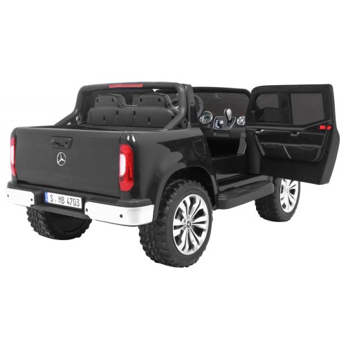 Mercedes Benz X-Class pre deti Čierny + Diaľkové ovládanie + Pohon 4x4 + MP4 + Batožinový priestor + LED + EVA