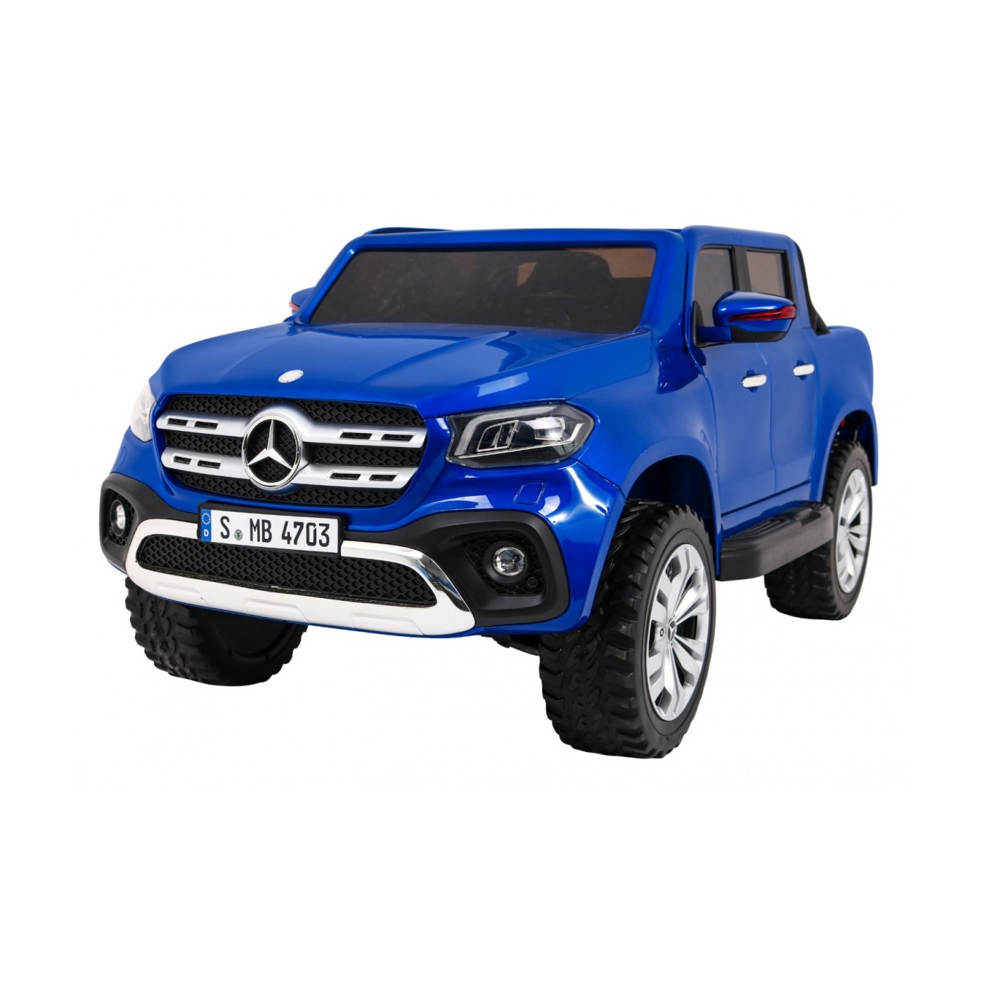 Mercedes Benz X-Class pre deti Lakovaný Modrý + Diaľkové ovládanie + Pohon 4x4 + MP4 + Batožinový priestor + EVA