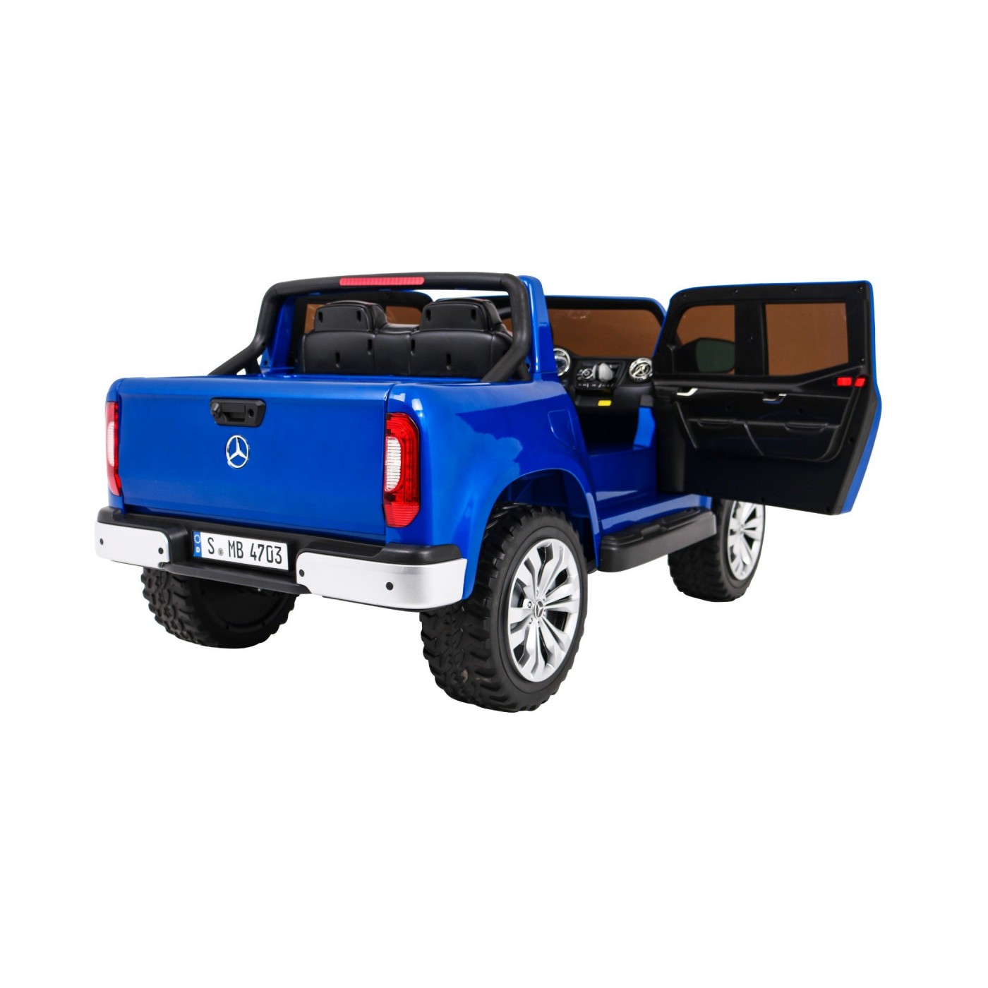 Mercedes Benz X-Class pre deti Lakovaný Modrý + Diaľkové ovládanie + Pohon 4x4 + MP4 + Batožinový priestor + EVA