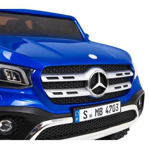 Mercedes Benz X-Class pre deti Lakovaný Modrý + Diaľkové ovládanie + Pohon 4x4 + MP4 + Batožinový priestor + EVA