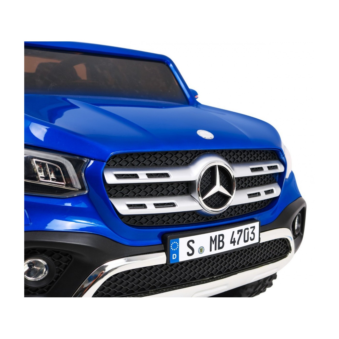 Mercedes Benz X-Class pre deti Lakovaný Modrý + Diaľkové ovládanie + Pohon 4x4 + MP4 + Batožinový priestor + EVA