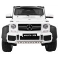 Auto Mercedes G63 6x6 pre deti Biely + 2 Plynové pedály + Nastaviteľné sedadlo + Audio LED + Batožinový priestor + Kufor pre rod