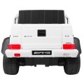 Auto Mercedes G63 6x6 pre deti Biely + 2 Plynové pedály + Nastaviteľné sedadlo + Audio LED + Batožinový priestor + Kufor pre rod