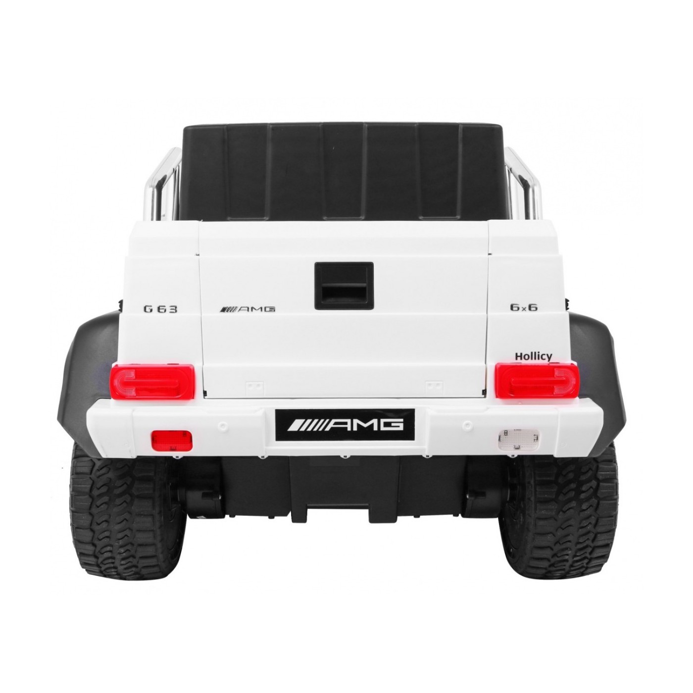 Auto Mercedes G63 6x6 pre deti Biely + 2 Plynové pedály + Nastaviteľné sedadlo + Audio LED + Batožinový priestor + Kufor pre rod