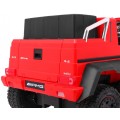 Auto Mercedes G63 6x6 pre deti Červený + 2 Plynové pedály + Nastaviteľné sedadlo + Audio LED + Batožinový priestor + Kufor pre r