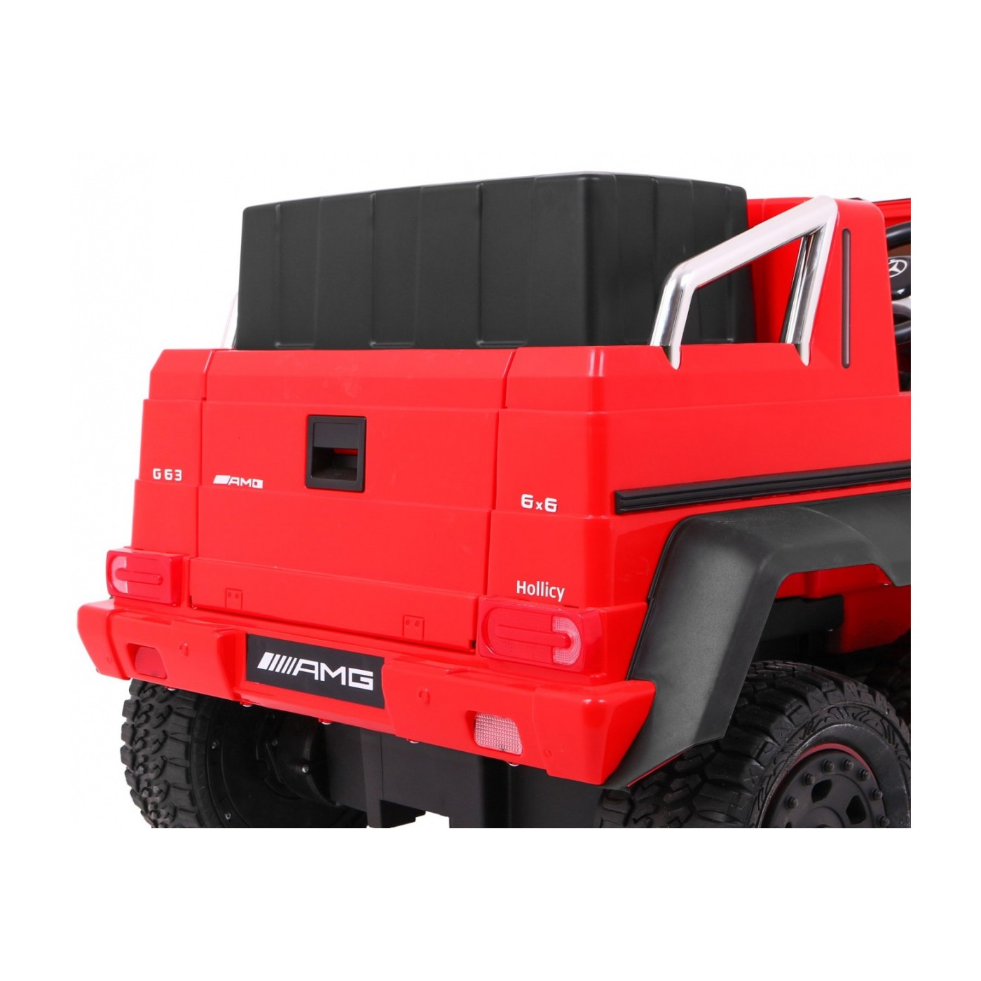 Auto Mercedes G63 6x6 pre deti Červený + 2 Plynové pedály + Nastaviteľné sedadlo + Audio LED + Batožinový priestor + Kufor pre r