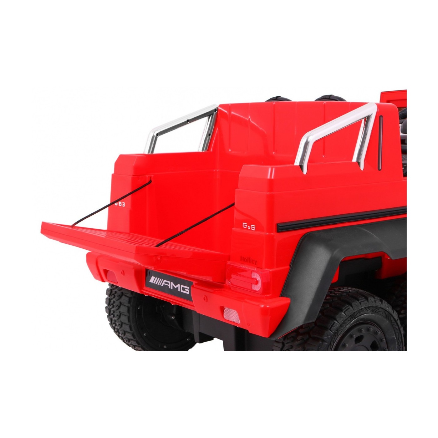 Auto Mercedes G63 6x6 pre deti Červený + 2 Plynové pedály + Nastaviteľné sedadlo + Audio LED + Batožinový priestor + Kufor pre r