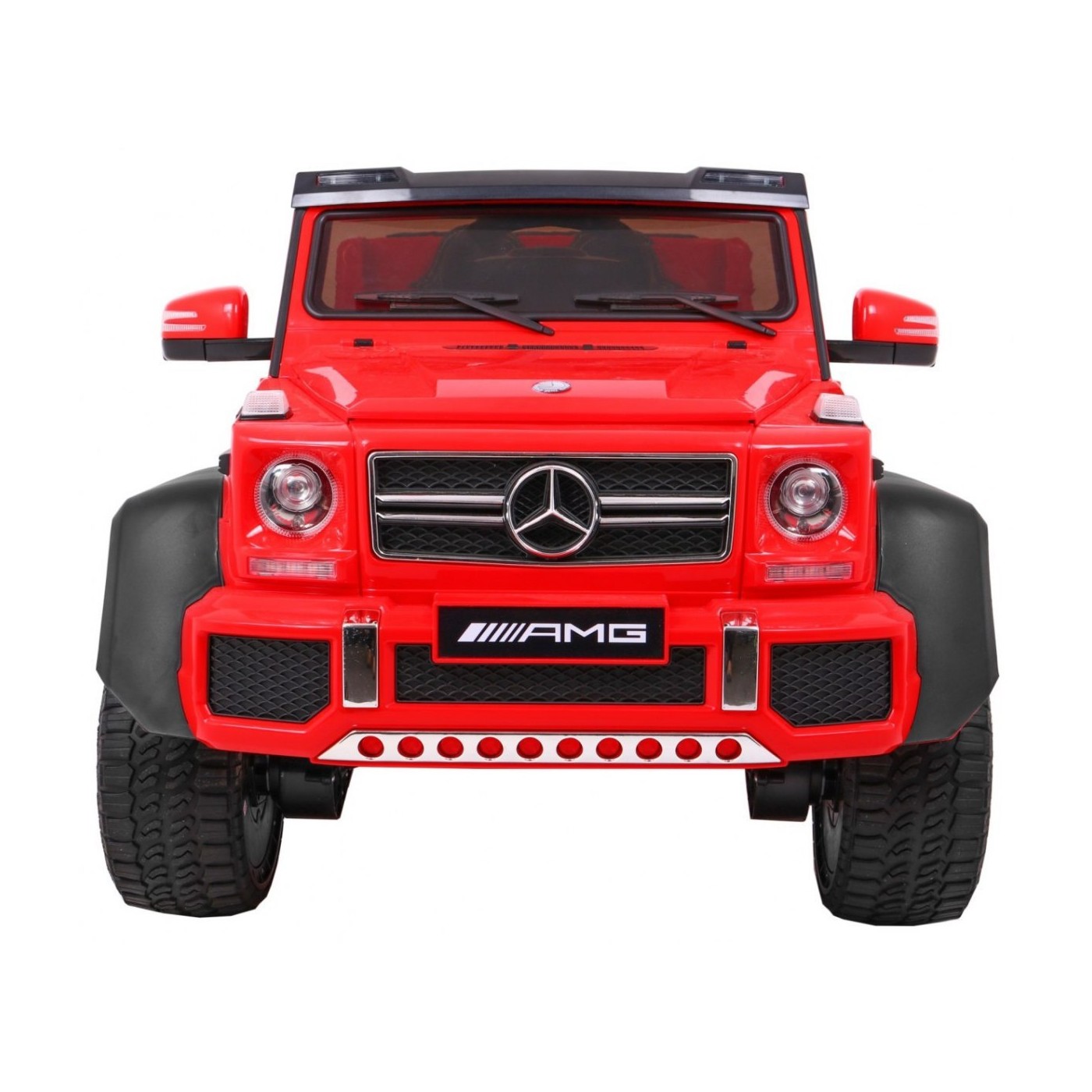 Auto Mercedes G63 6x6 MP4 pre deti Červený + 2 Plynové pedály + Nastaviteľné sedadlo + MP4 + LED + Batožinový priestor + Kufor p
