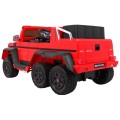 Auto Mercedes G63 6x6 MP4 pre deti Červený + 2 Plynové pedály + Nastaviteľné sedadlo + MP4 + LED + Batožinový priestor + Kufor p