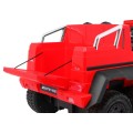 Auto Mercedes G63 6x6 MP4 pre deti Červený + 2 Plynové pedály + Nastaviteľné sedadlo + MP4 + LED + Batožinový priestor + Kufor p