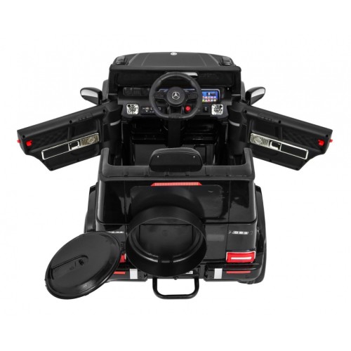 Mercedes AMG G63 pre deti Lakovaný Čierny + Diaľkové ovládanie + MP3 LED + Pomalý štart + EVA + Pásy