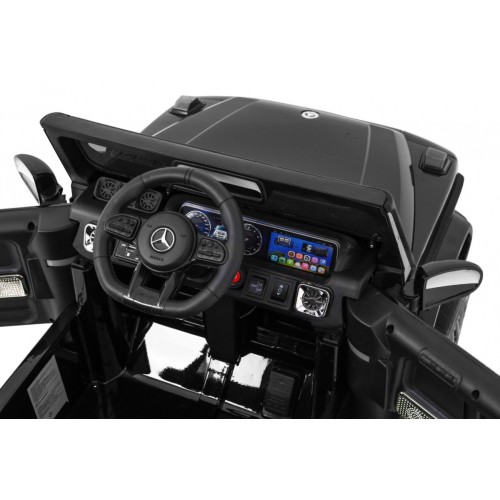 Mercedes AMG G63 pre deti Lakovaný Čierny + Diaľkové ovládanie + MP3 LED + Pomalý štart + EVA + Pásy