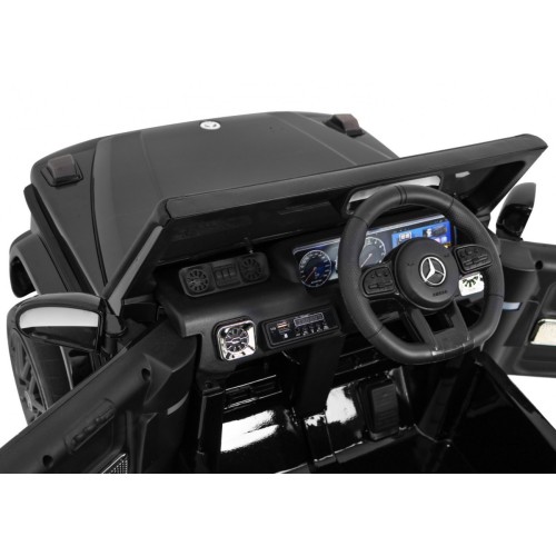 Mercedes AMG G63 pre deti Lakovaný Čierny + Diaľkové ovládanie + MP3 LED + Pomalý štart + EVA + Pásy