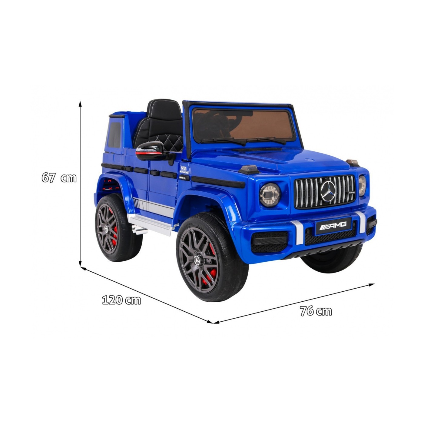 Mercedes AMG G63 pre deti Lakovaný Modrý + Diaľkové ovládanie + MP3 LED + Pomalý štart + EVA + Pásy
