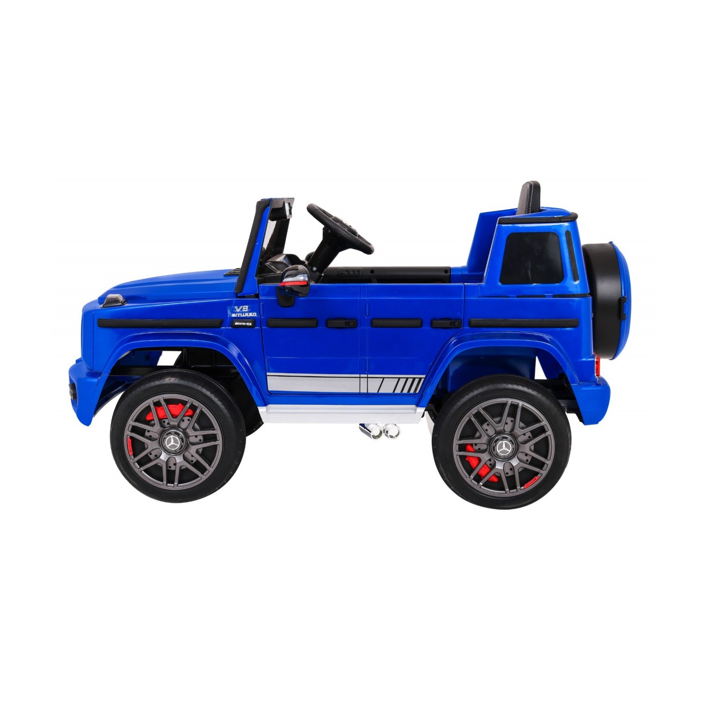 Mercedes AMG G63 pre deti Lakovaný Modrý + Diaľkové ovládanie + MP3 LED + Pomalý štart + EVA + Pásy