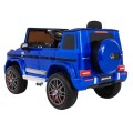 Mercedes AMG G63 pre deti Lakovaný Modrý + Diaľkové ovládanie + MP3 LED + Pomalý štart + EVA + Pásy