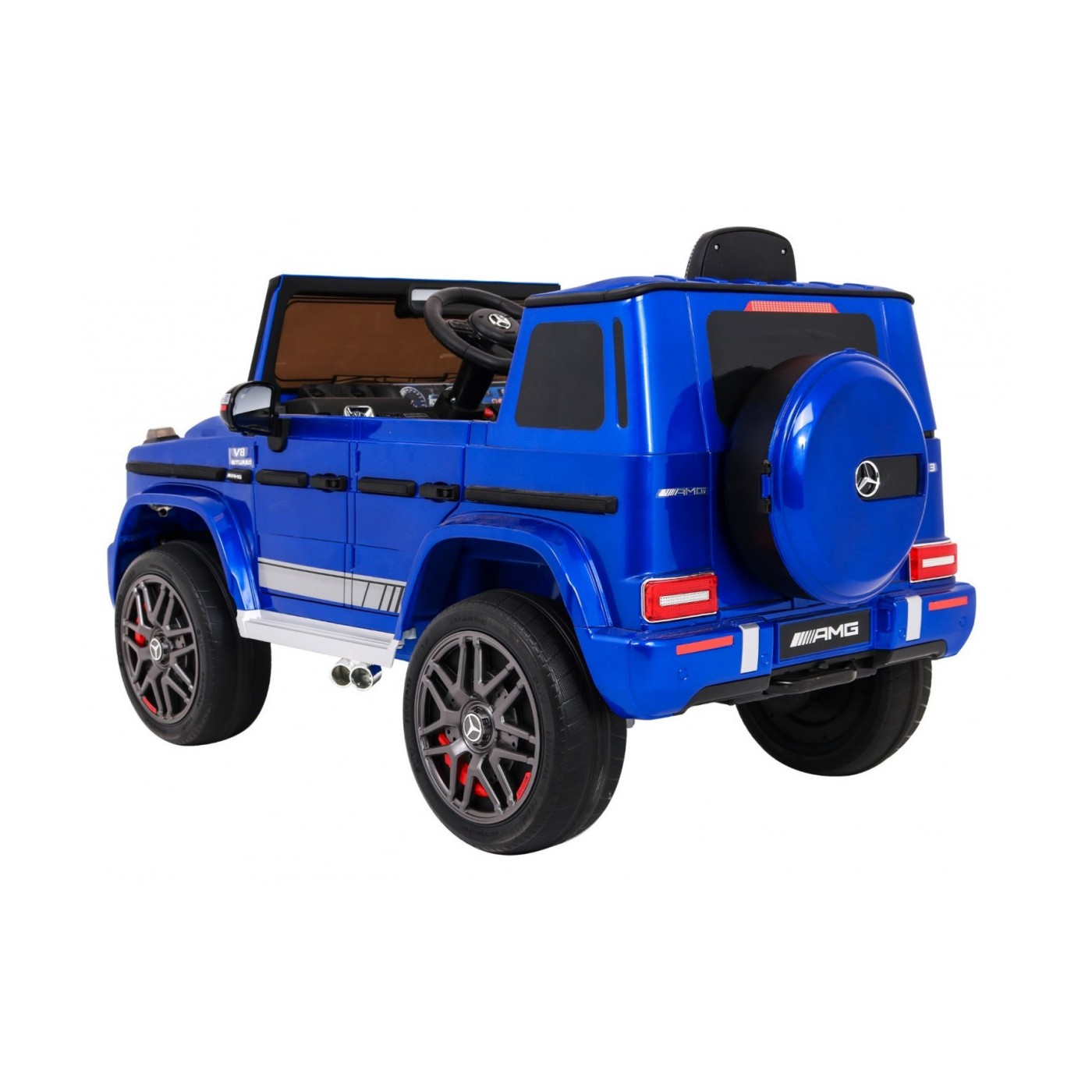 Mercedes AMG G63 pre deti Lakovaný Modrý + Diaľkové ovládanie + MP3 LED + Pomalý štart + EVA + Pásy