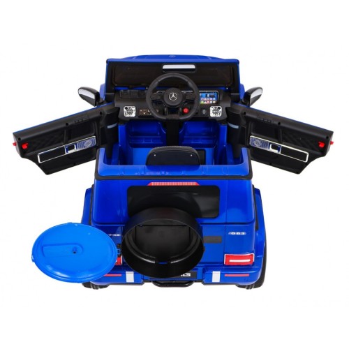 Mercedes AMG G63 pre deti Lakovaný Modrý + Diaľkové ovládanie + MP3 LED + Pomalý štart + EVA + Pásy