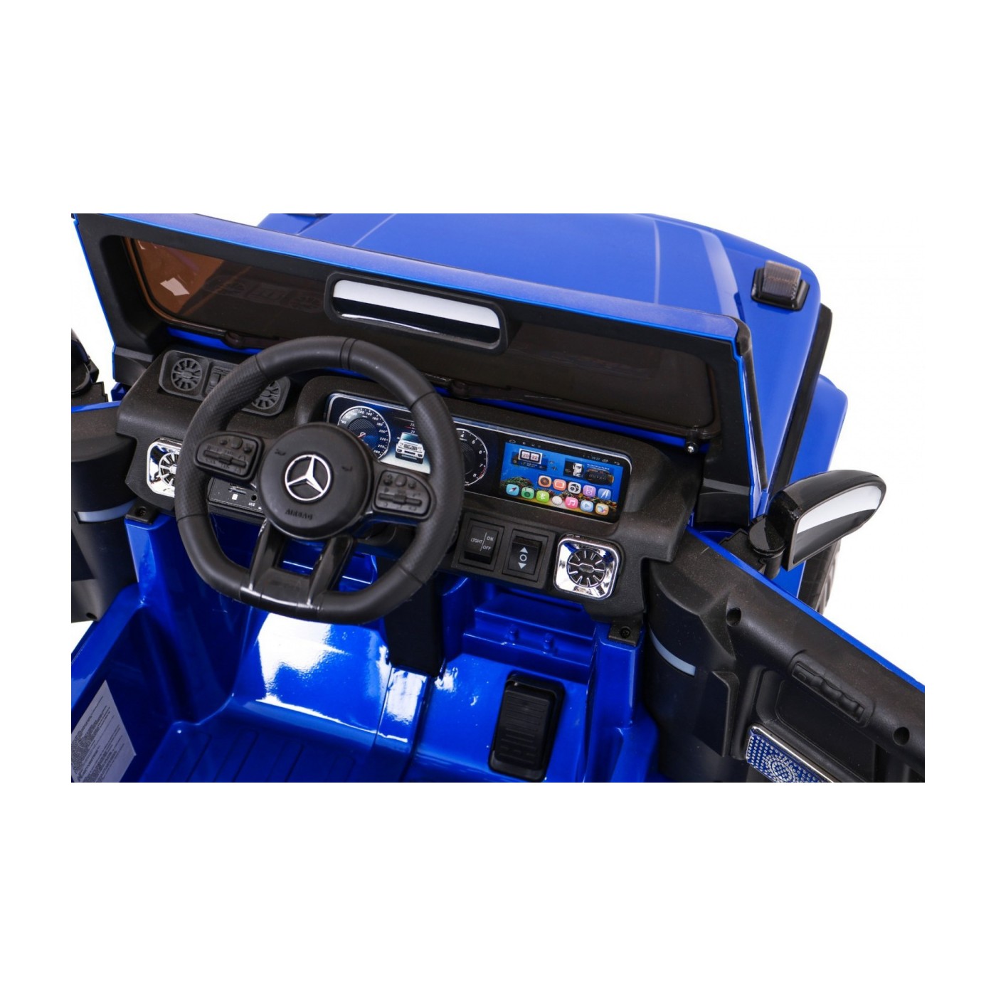 Mercedes AMG G63 pre deti Lakovaný Modrý + Diaľkové ovládanie + MP3 LED + Pomalý štart + EVA + Pásy