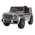Mercedes AMG G63 pre deti Lakovaný Strieborný + Diaľkové ovládanie + MP3 LED + Pomalý štart + EVA + Pásy