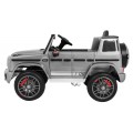Mercedes AMG G63 pre deti Lakovaný Strieborný + Diaľkové ovládanie + MP3 LED + Pomalý štart + EVA + Pásy