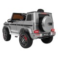 Mercedes AMG G63 pre deti Lakovaný Strieborný + Diaľkové ovládanie + MP3 LED + Pomalý štart + EVA + Pásy