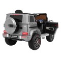Mercedes AMG G63 pre deti Lakovaný Strieborný + Diaľkové ovládanie + MP3 LED + Pomalý štart + EVA + Pásy