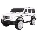 Auto na batériu Mercedes AMG G65 pre deti Biely + Lakovaný + Batožinový priestor + Svetlá Zvuky