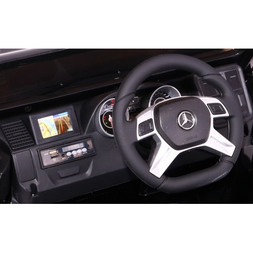 Auto na batériu Mercedes AMG G65 pre deti Biely + Lakovaný + Batožinový priestor + Svetlá Zvuky