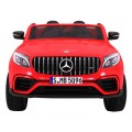 Auto Mercedes GLC 63S pre deti Červený + Pohon 4x4 + MP4 + LED + Ekokoža + Pomalý štart + EVA
