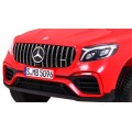 Auto Mercedes GLC 63S pre deti Červený + Pohon 4x4 + MP4 + LED + Ekokoža + Pomalý štart + EVA