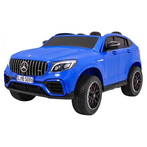 Auto Mercedes GLC 63S pre deti Modrý + Pohon 4x4 + MP4 + LED + Ekokoža + Pomalý štart + EVA