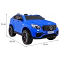 Auto Mercedes GLC 63S pre deti Modrý + Pohon 4x4 + MP4 + LED + Ekokoža + Pomalý štart + EVA