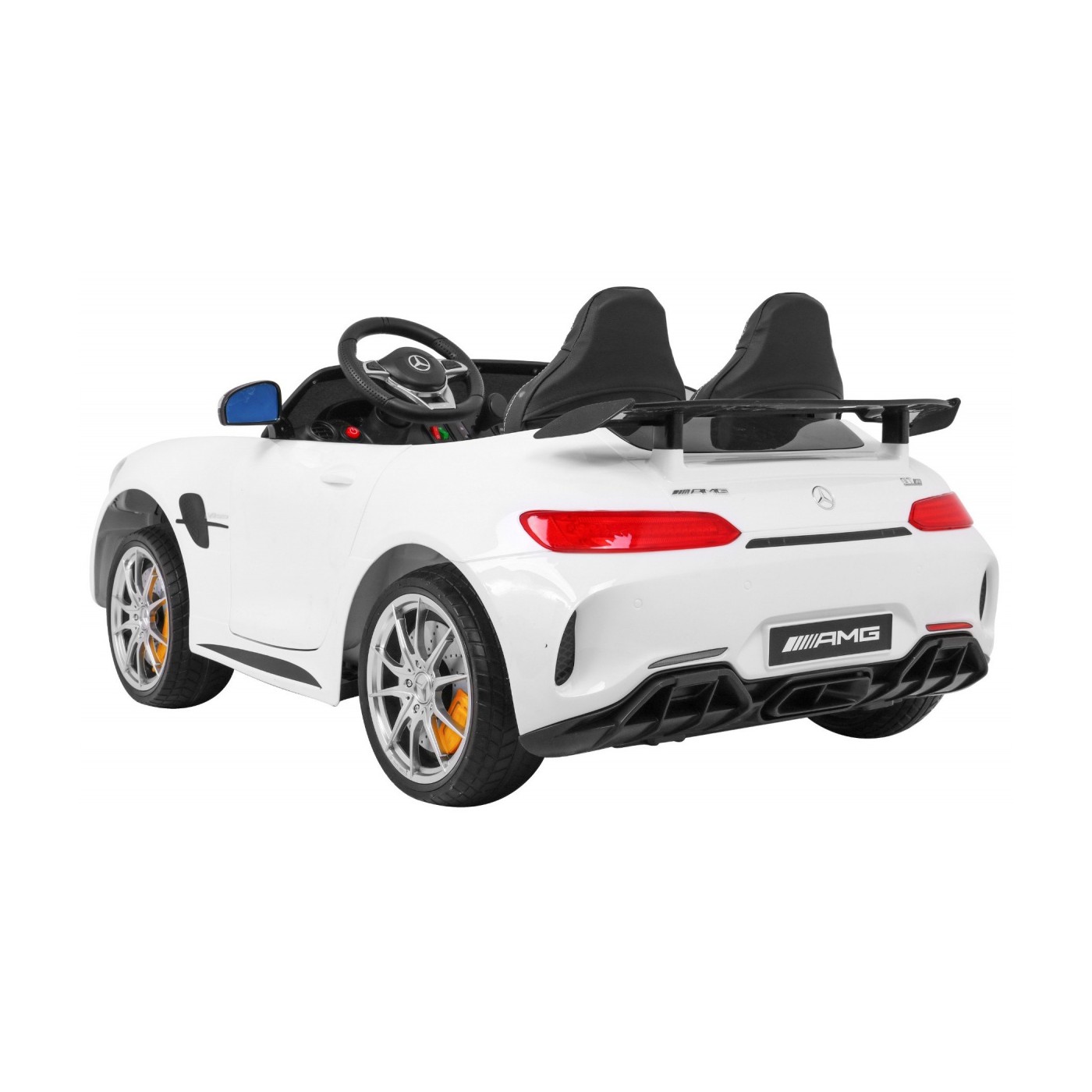 Mercedes-Benz GT R pre deti Lakovaný Biely + Pohon 4x4 + Vetráčik + Diaľkové ovládanie + EVA + MP3 LED