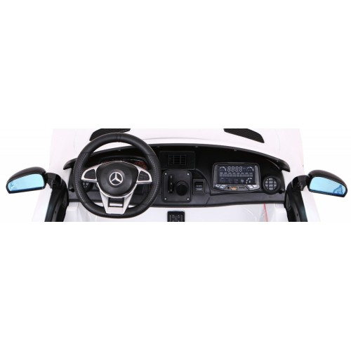 Mercedes-Benz GT R pre deti Lakovaný Biely + Pohon 4x4 + Vetráčik + Diaľkové ovládanie + EVA + MP3 LED