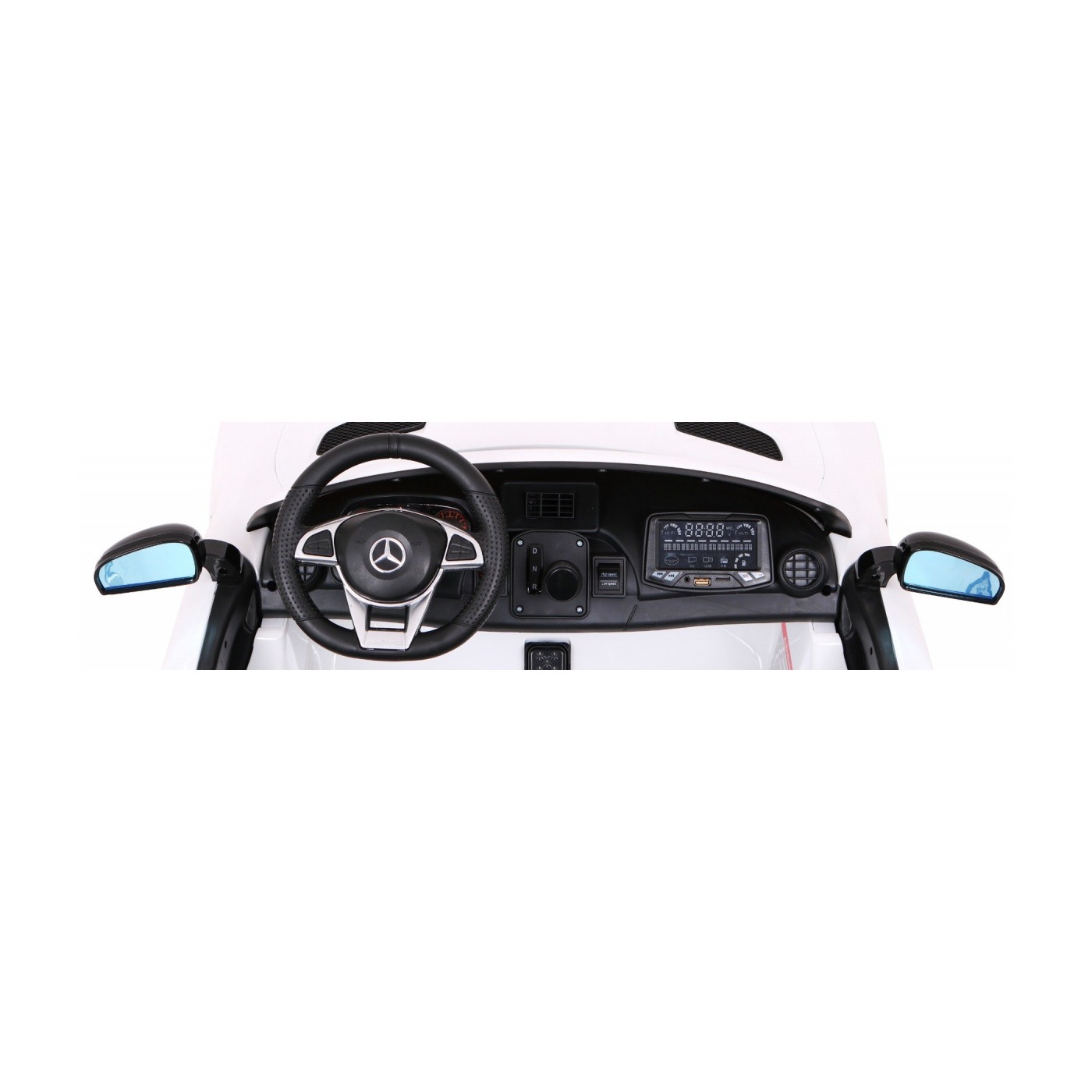 Mercedes-Benz GT R pre deti Lakovaný Biely + Pohon 4x4 + Vetráčik + Diaľkové ovládanie + EVA + MP3 LED