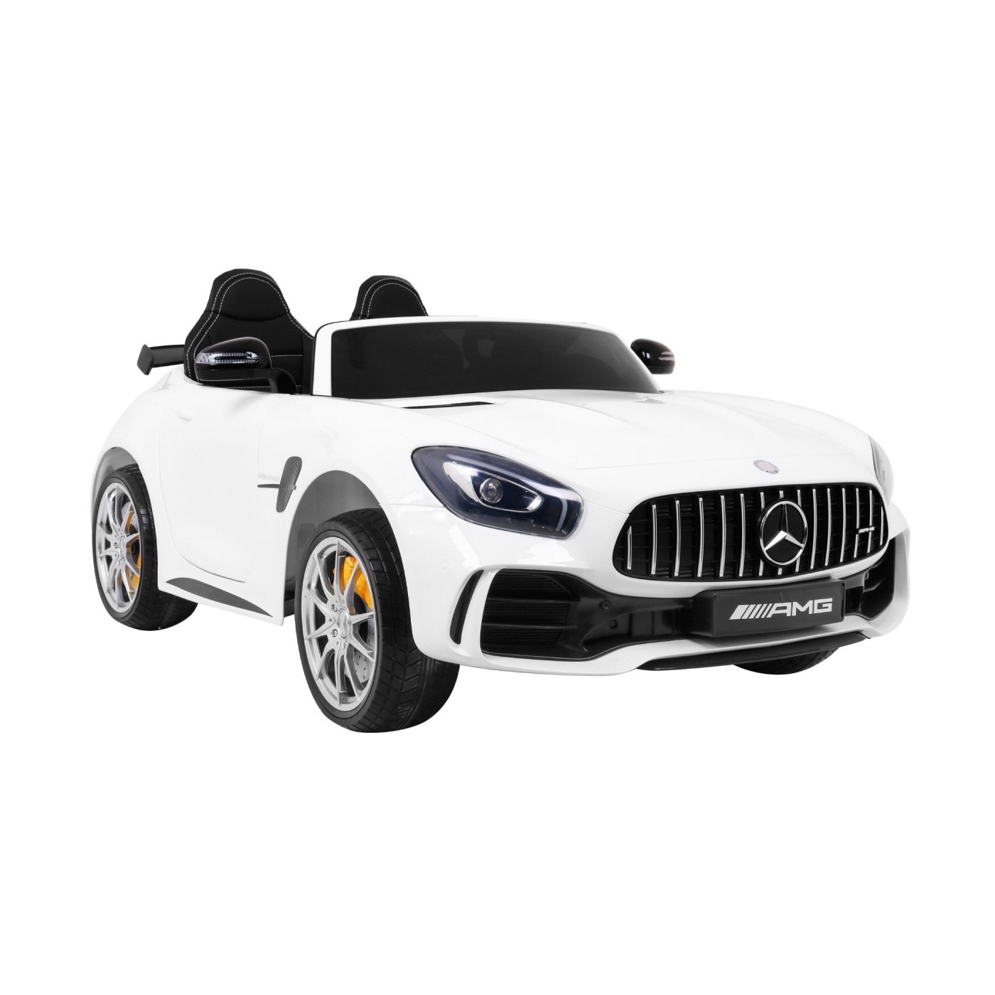 Mercedes-Benz GT R pre deti Lakovaný Biely + Pohon 4x4 + Vetráčik + Diaľkové ovládanie + EVA + MP3 LED