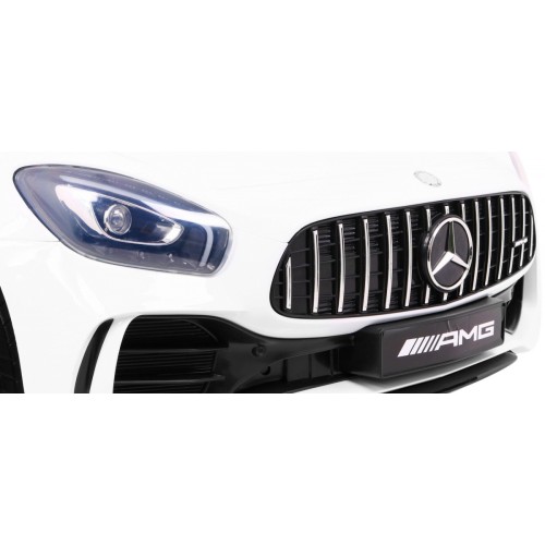 Mercedes-Benz GT R pre deti Lakovaný Biely + Pohon 4x4 + Vetráčik + Diaľkové ovládanie + EVA + MP3 LED