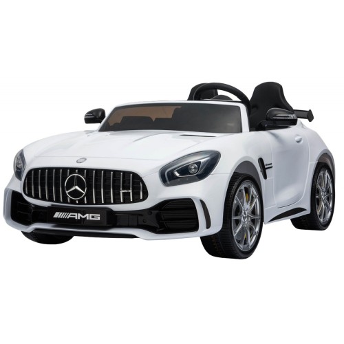 Mercedes-Benz GT R pre deti Lakovaný Biely + Pohon 4x4 + Vetráčik + Diaľkové ovládanie + EVA + MP3 LED