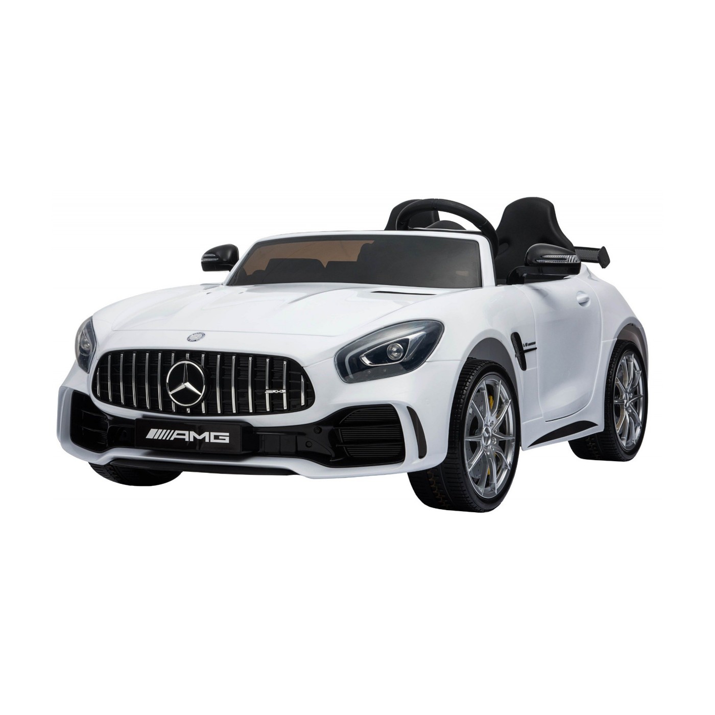 Mercedes-Benz GT R pre deti Lakovaný Biely + Pohon 4x4 + Vetráčik + Diaľkové ovládanie + EVA + MP3 LED