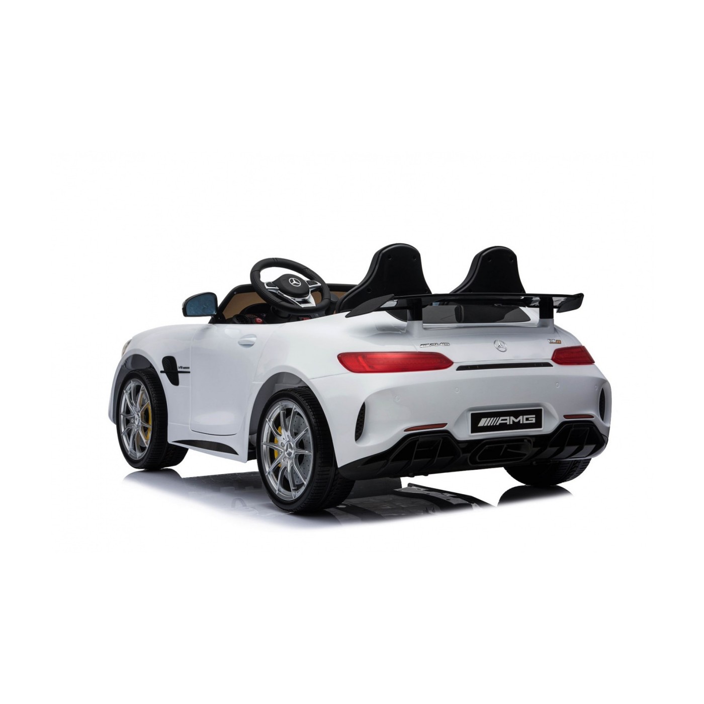 Mercedes-Benz GT R pre deti Lakovaný Biely + Pohon 4x4 + Vetráčik + Diaľkové ovládanie + EVA + MP3 LED