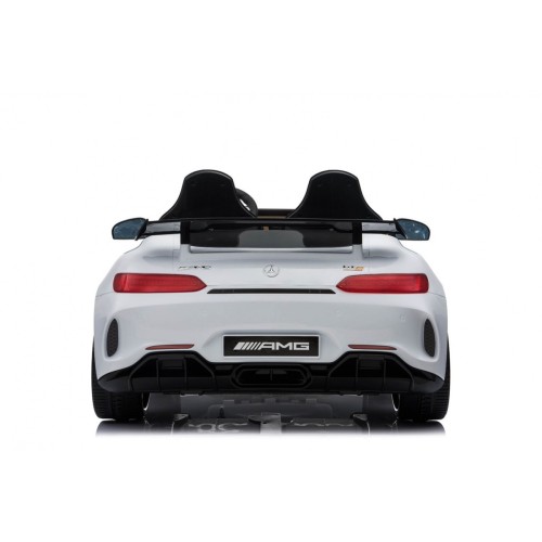 Mercedes-Benz GT R pre deti Lakovaný Biely + Pohon 4x4 + Vetráčik + Diaľkové ovládanie + EVA + MP3 LED