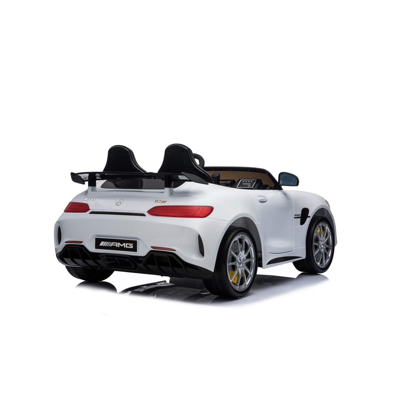 Mercedes-Benz GT R pre deti Lakovaný Biely + Pohon 4x4 + Vetráčik + Diaľkové ovládanie + EVA + MP3 LED