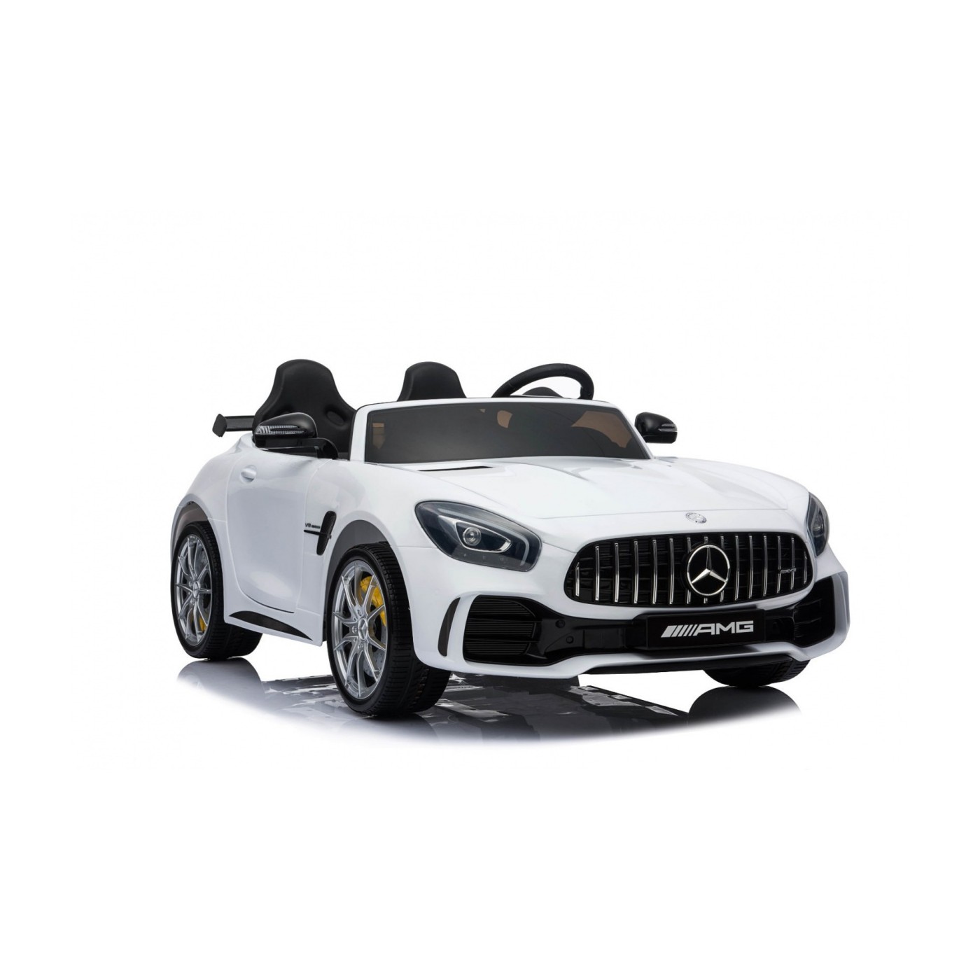 Mercedes-Benz GT R pre deti Lakovaný Biely + Pohon 4x4 + Vetráčik + Diaľkové ovládanie + EVA + MP3 LED