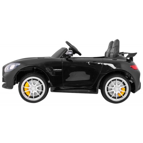 Mercedes-Benz GT R pre deti Lakovaný Čierny + Pohon 4x4 + Vetráčik + Diaľkové ovládanie + EVA + MP3 LED