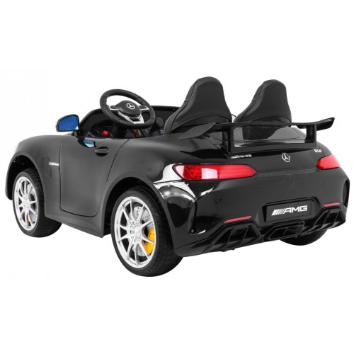 Mercedes-Benz GT R pre deti Lakovaný Čierny + Pohon 4x4 + Vetráčik + Diaľkové ovládanie + EVA + MP3 LED