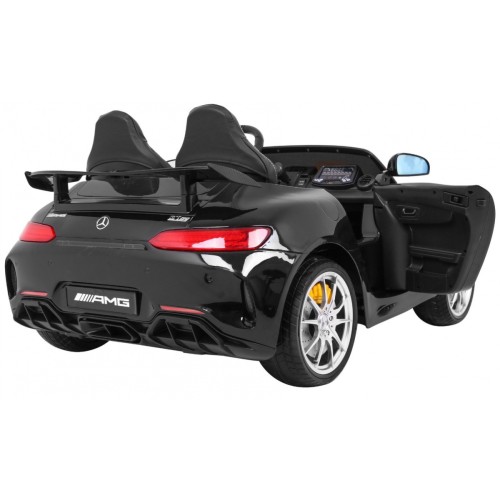 Mercedes-Benz GT R pre deti Lakovaný Čierny + Pohon 4x4 + Vetráčik + Diaľkové ovládanie + EVA + MP3 LED