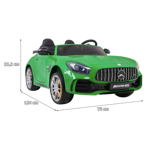 Mercedes-Benz GT R pre deti Lakovaný Zelený + Pohon 4x4 + Vetráčik + Diaľkové ovládanie + EVA + MP3 LED